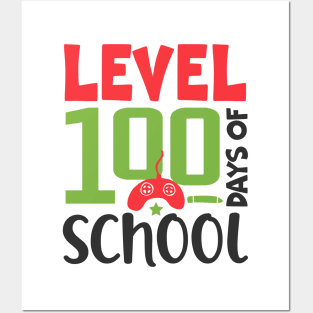 Level 100 Video Gaming 100 days of school boys girls gift Posters and Art